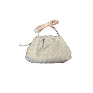 Tiffany & Fred Paris Full Grain Woven Leather Pouch Shoulder Clutch Bag NEW